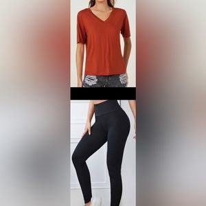 New! V-Neck & Leggings Lounge Set